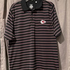 Cutter & Buck Black Polo with Pink Stripes